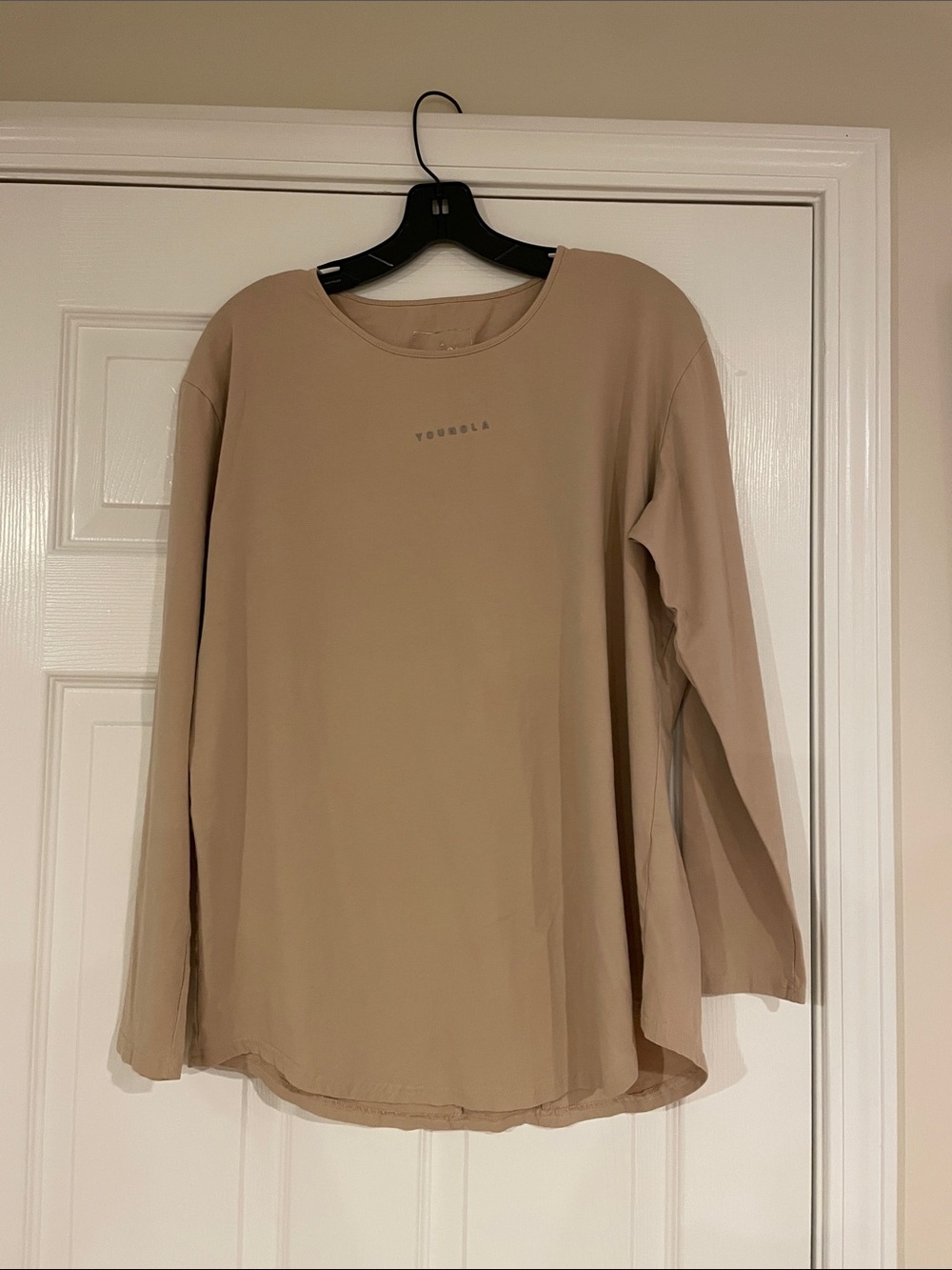 YoungLA Long Sleeve Crew Neck Top - Beige